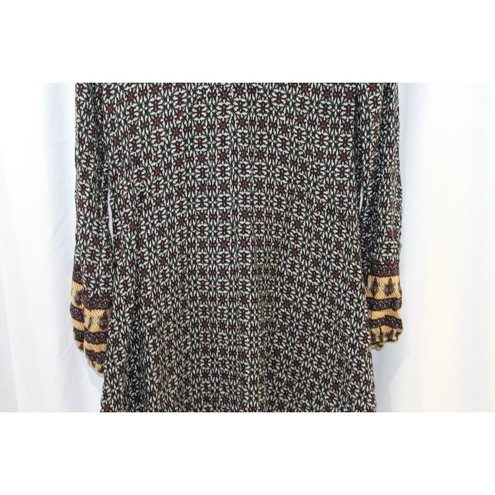 Kori America Womens Black Multicolor Long Sleeve V Neck Blouse S - Picture 3 of 6